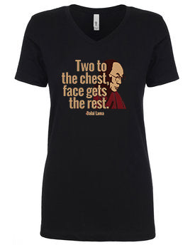 DALAI LAMA TWO TO THE CHEST -WOMENS IDEAL V-NECK