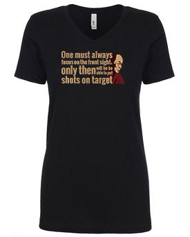 DALAI LAMA-SHOTS ON TARGET-WOMENS IDEAL V NECK