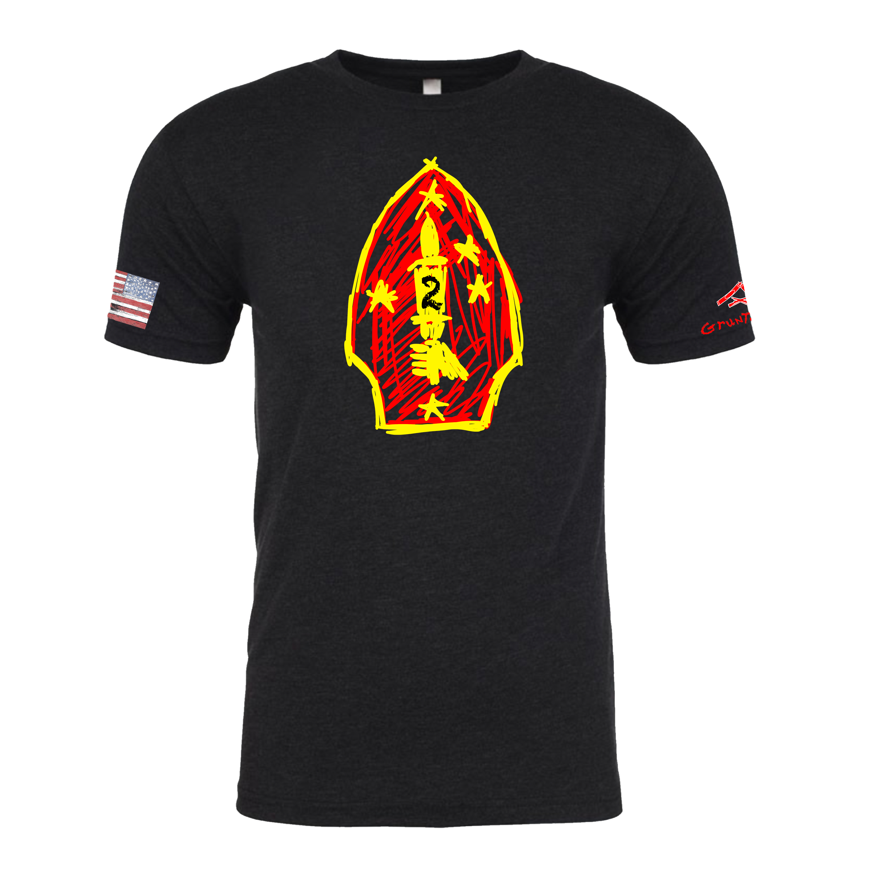 2ND MAR DIV Crayon Shirt (OD OR CHARCOAL GRAY)
