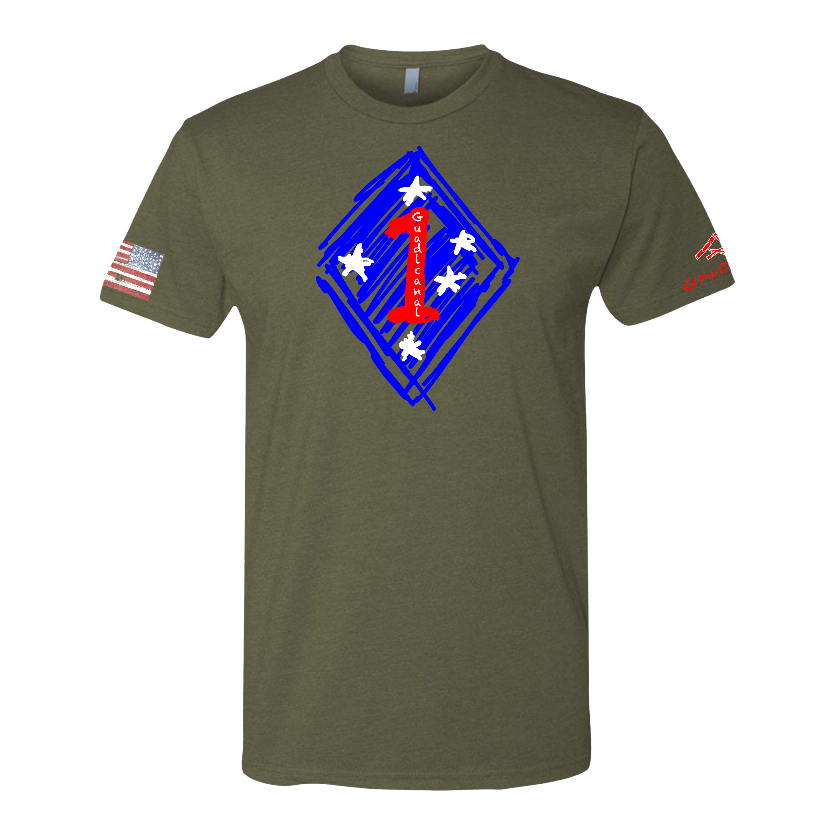 1ST MAR DIV Crayon Shirt (OD OR CHARCOAL GRAY)