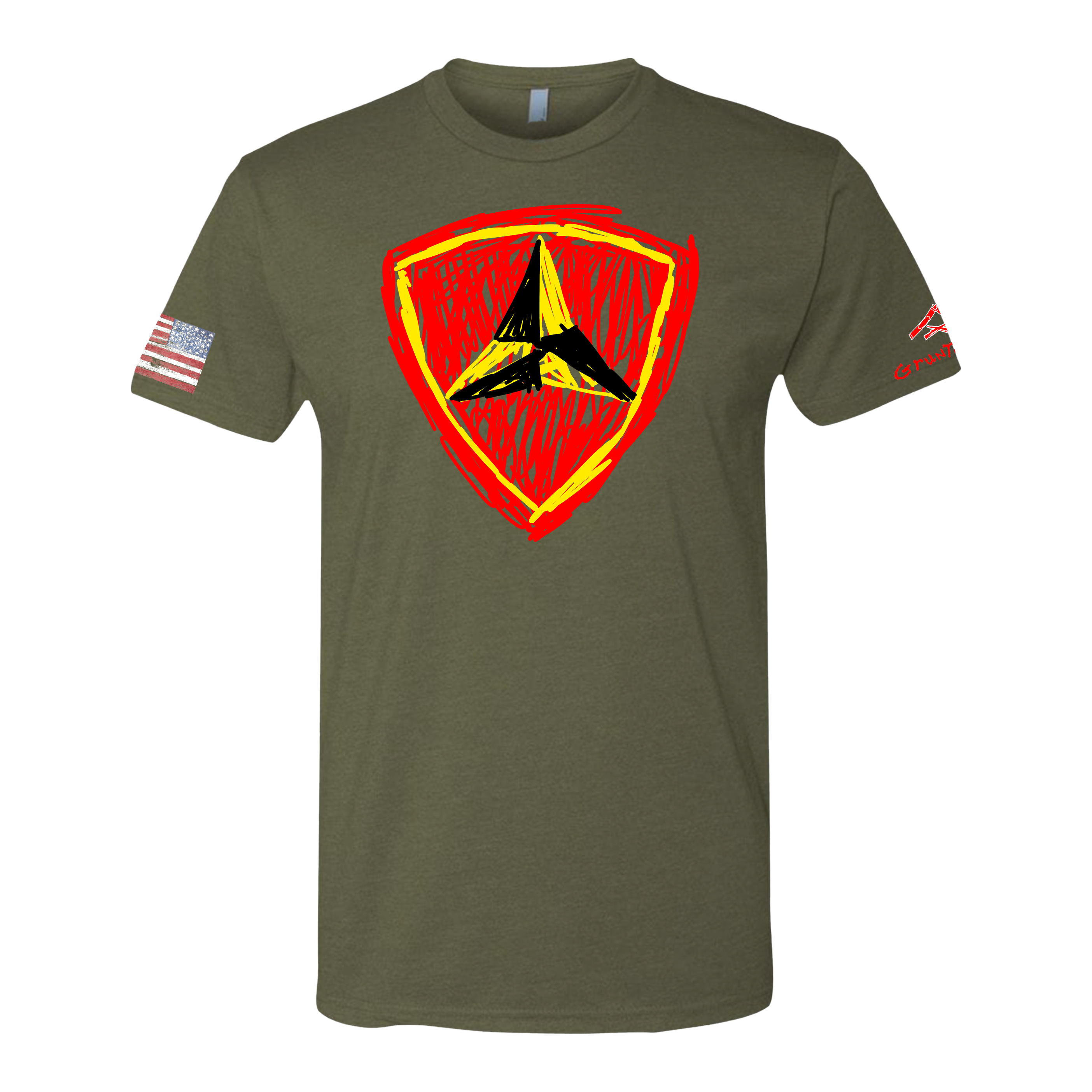 3RD MAR DIV Crayon Shirt (OD OR CHARCOAL GRAY)