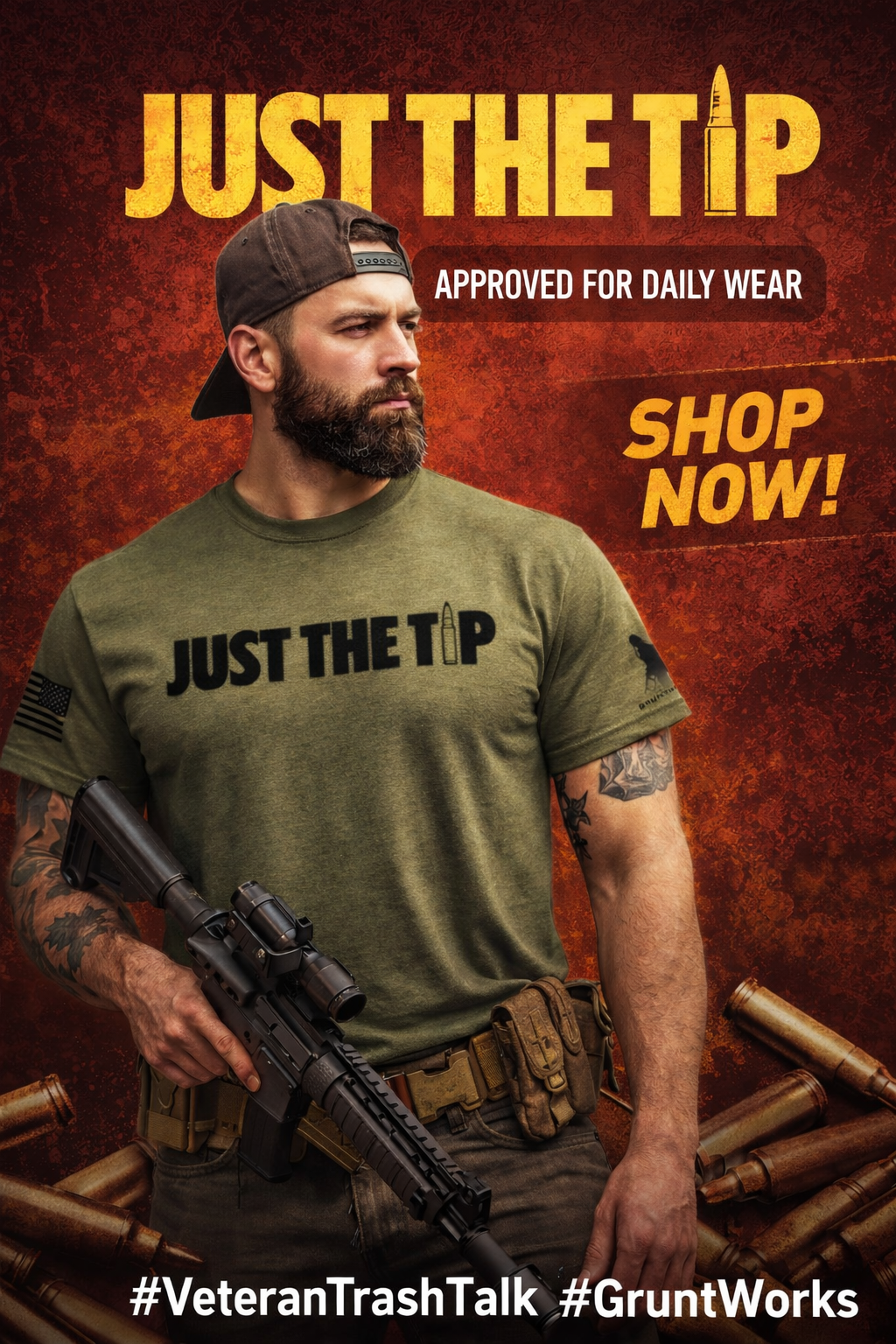 Just the Tip Military Green T-Shirt | VTT – Veteran Trash Talk