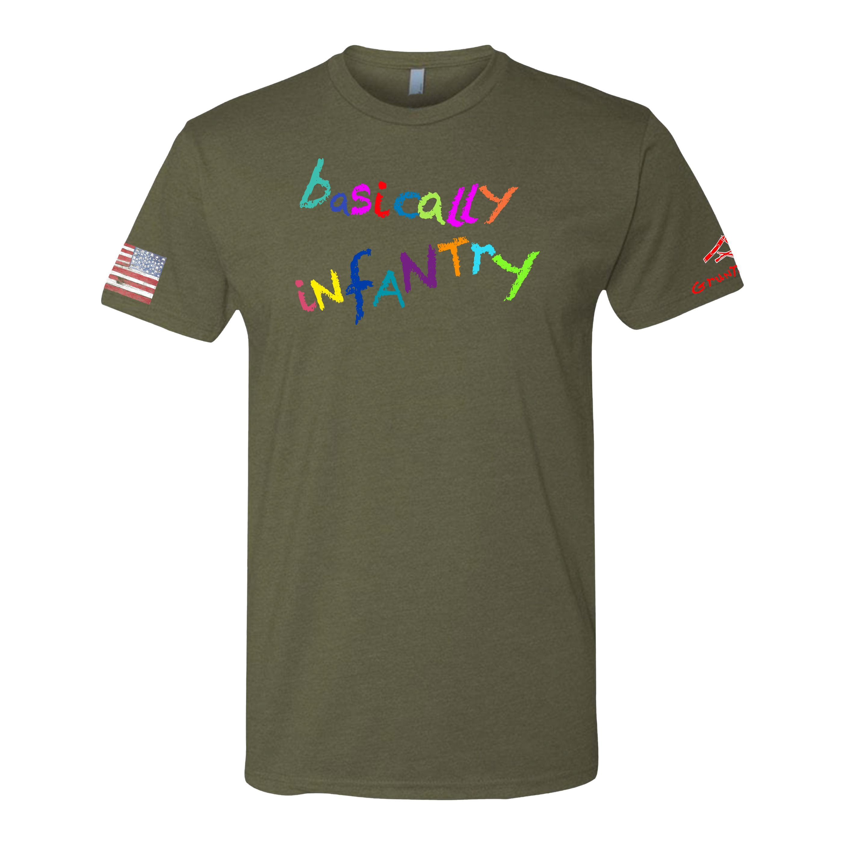 BASICALLY INFANTRY Crayon Shirt (OD OR CHARCOAL GRAY)
